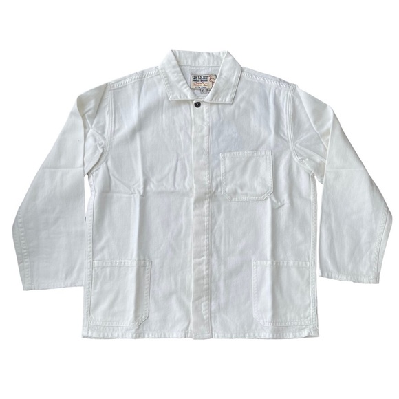 Free People X Sandrine Women’s White Denim Hidden Button Down Shacket - Picture 1 of 5